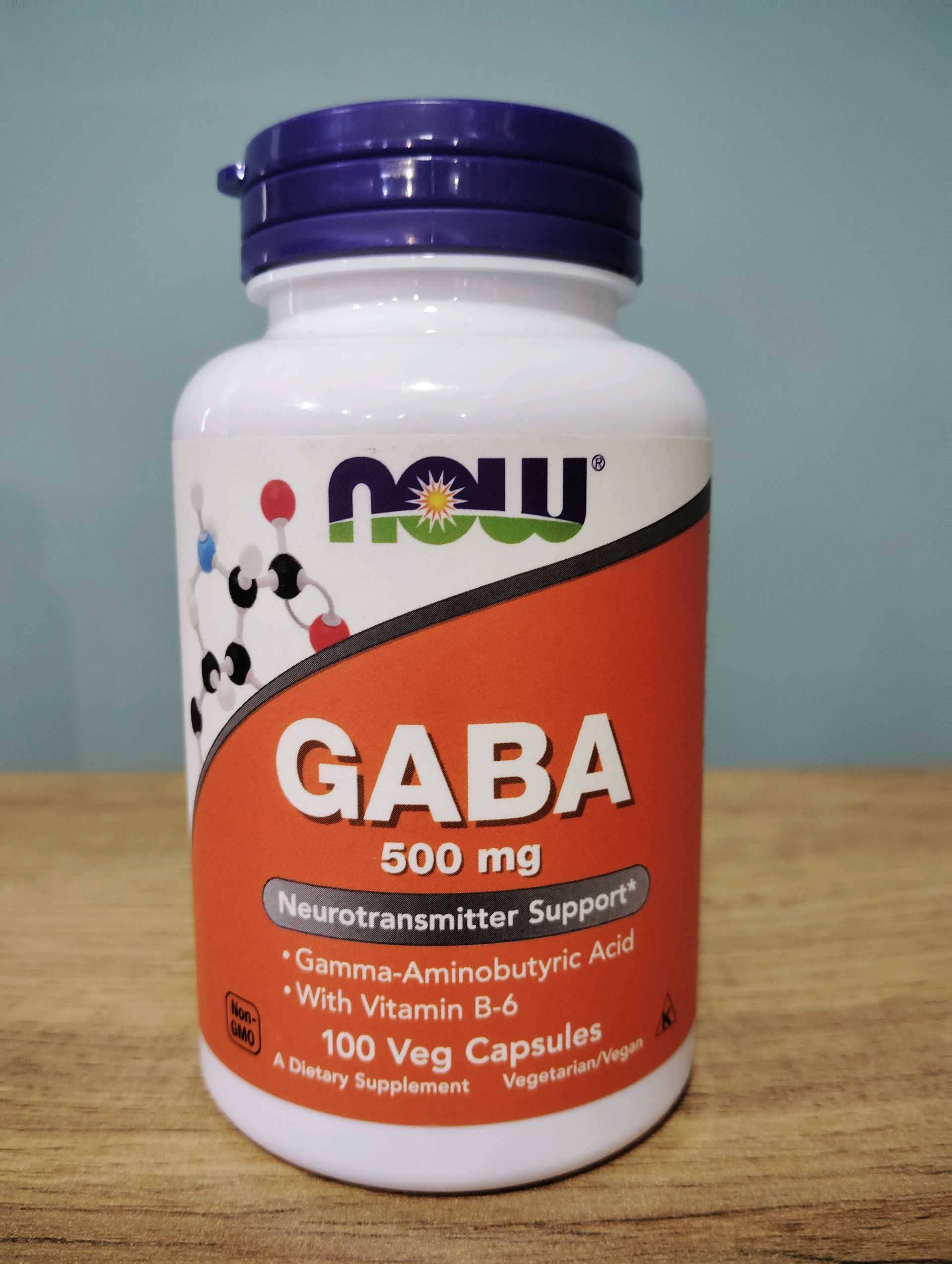NOW FOODS GABA 500MG +B-6 2MG 100CT 1