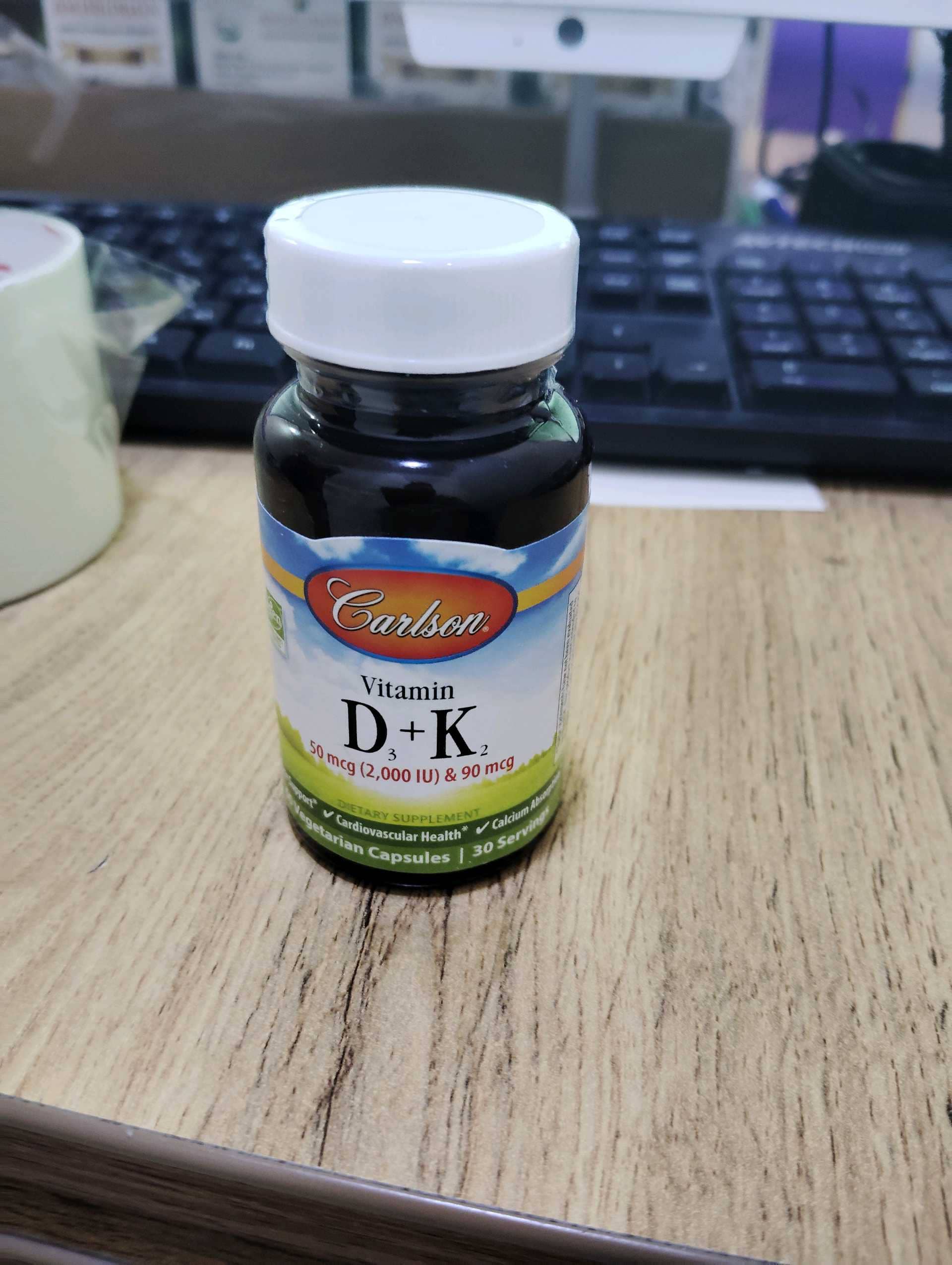 Carlson Vitamin D3+K2 50 mcg 2000iu &90mcg 1