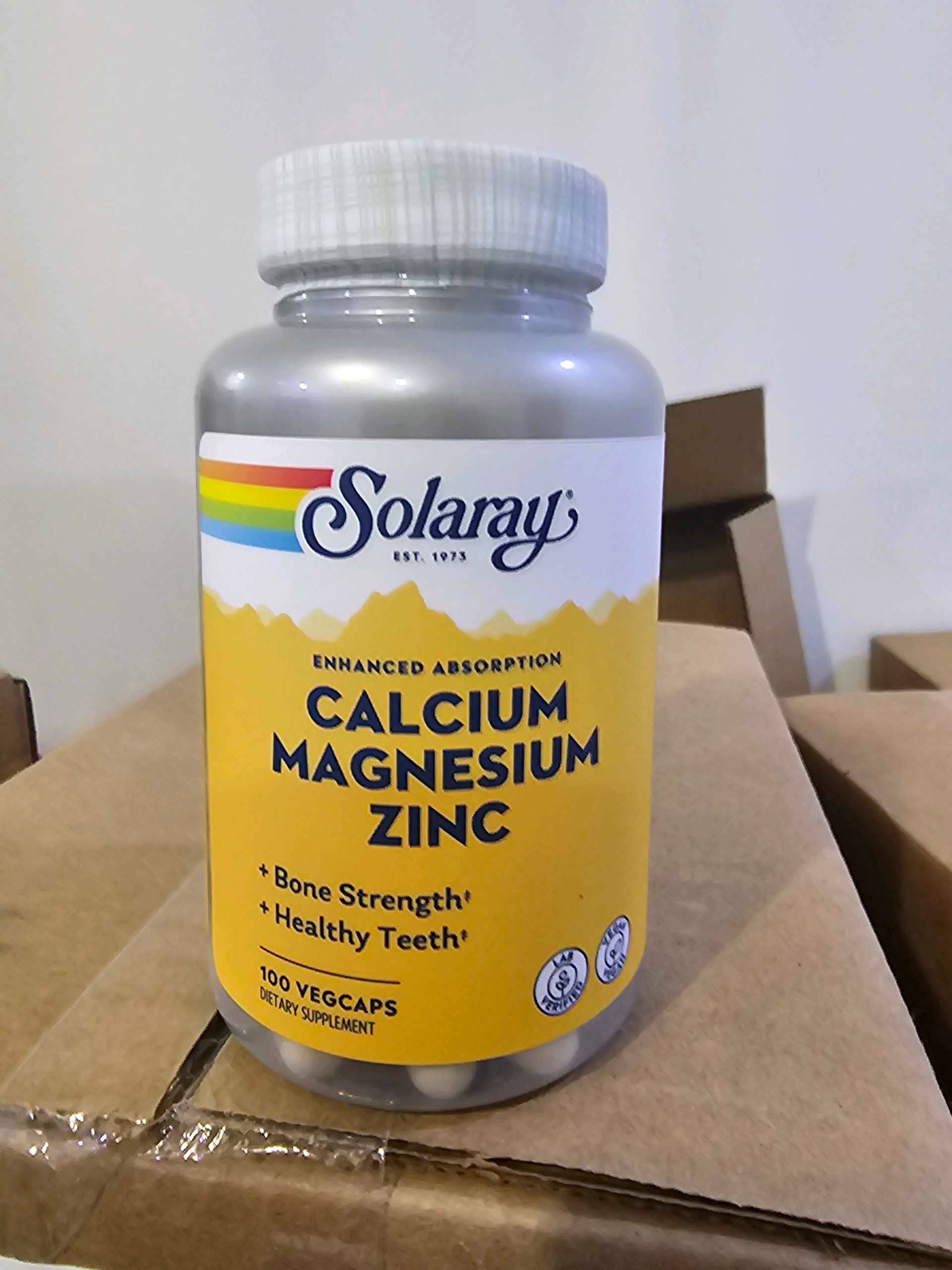 Solaray, Calcium Magnesium Zinc, 100 VegCaps 1