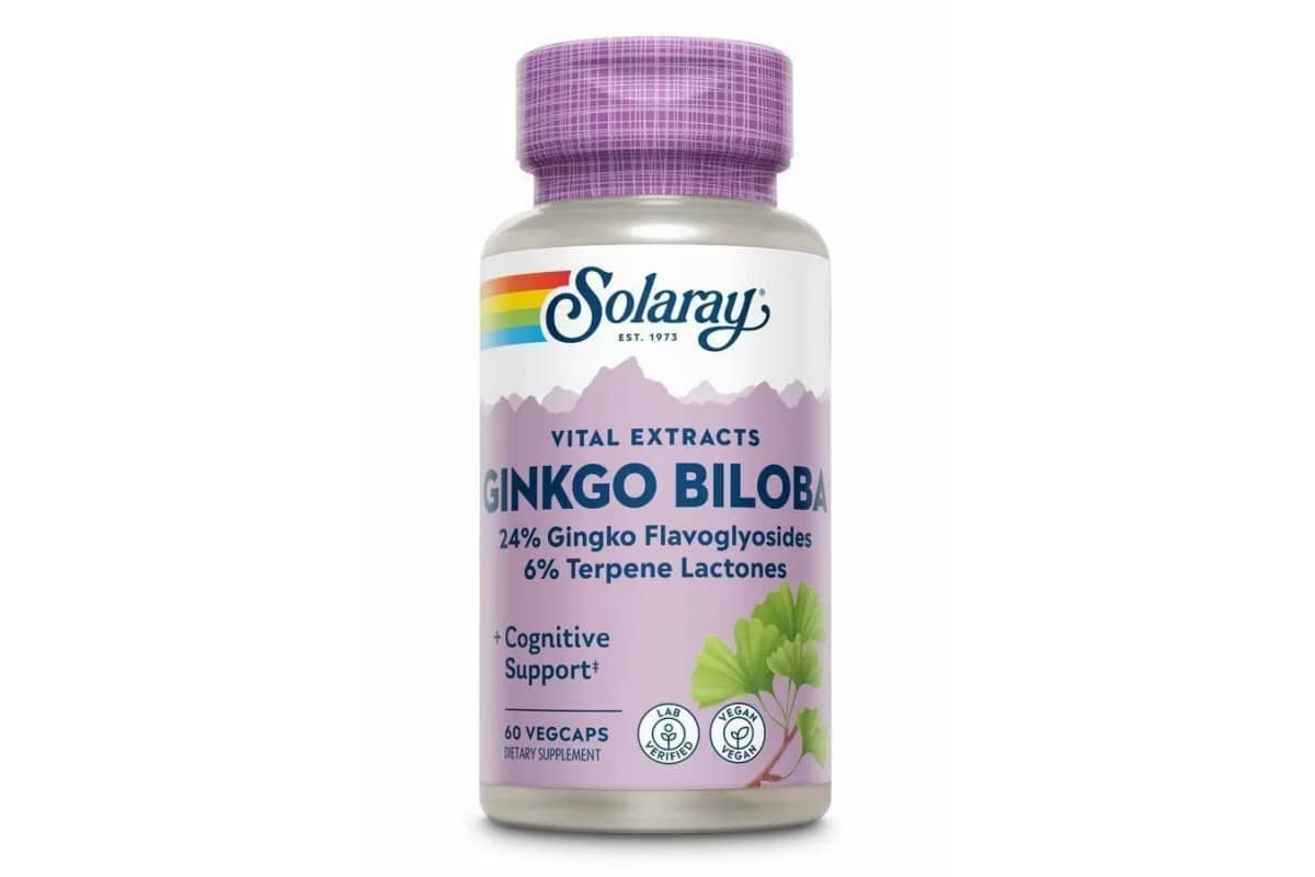Solaray, Vital Extracts, Ginkgo Biloba, 60 mg, 60 VegCaps 1