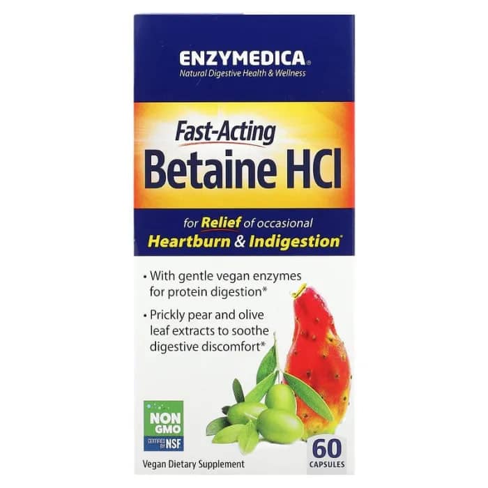 Enzymedica, Fast-Acting Betaine HCl, 60 Capsules 1