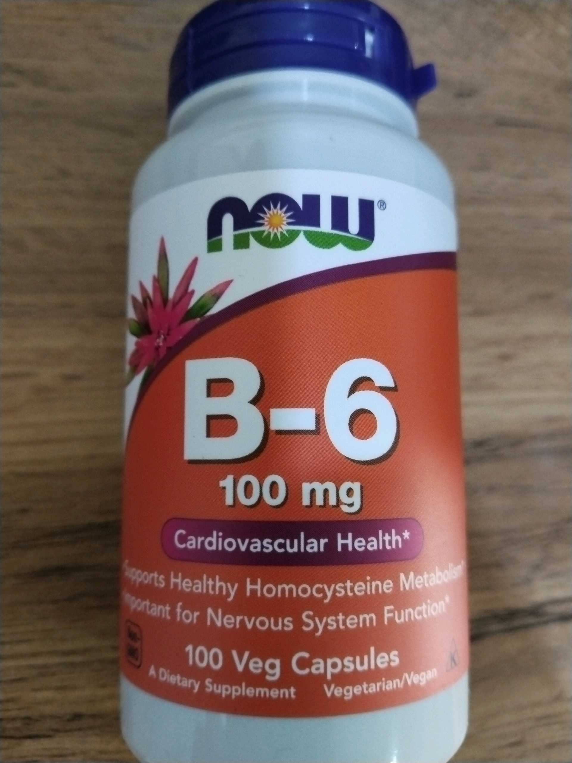 NOW Foods, Витамин B6, 100 мг, 100 растительных капсул 1