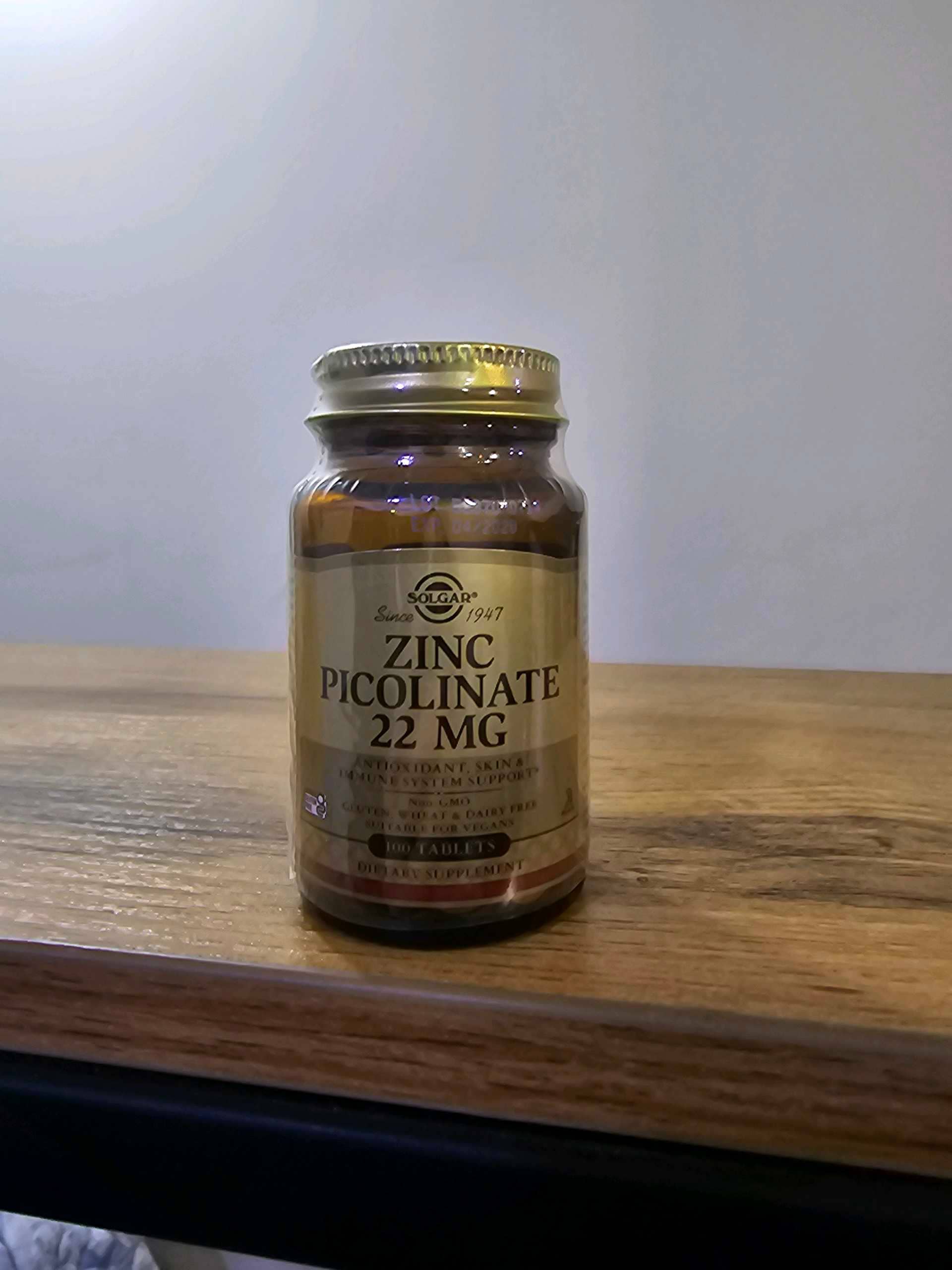 Solgar, Zinc Picolinate, 22 mg, 100 Tablets 1