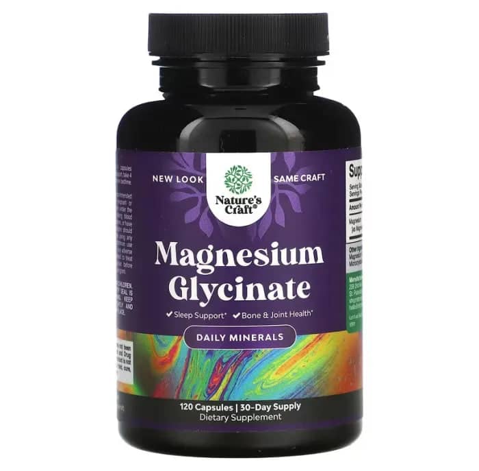 Magnesium Glycinate Capsules 400mg, 120ct Natures Craft 1