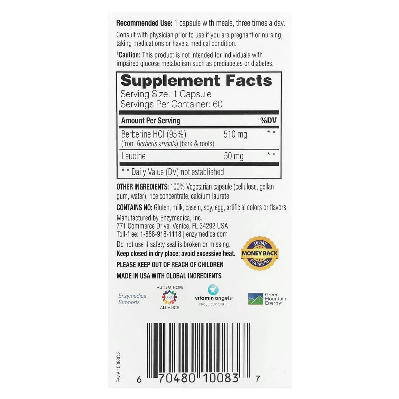 Enzymedica, Berberine, 60 Targeted-Delivery Capsules 2
