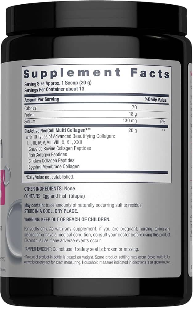 NeoCell Super Multi Collagen Peptides Powder | 9oz | 10 Types of Collagen, 255gr 2