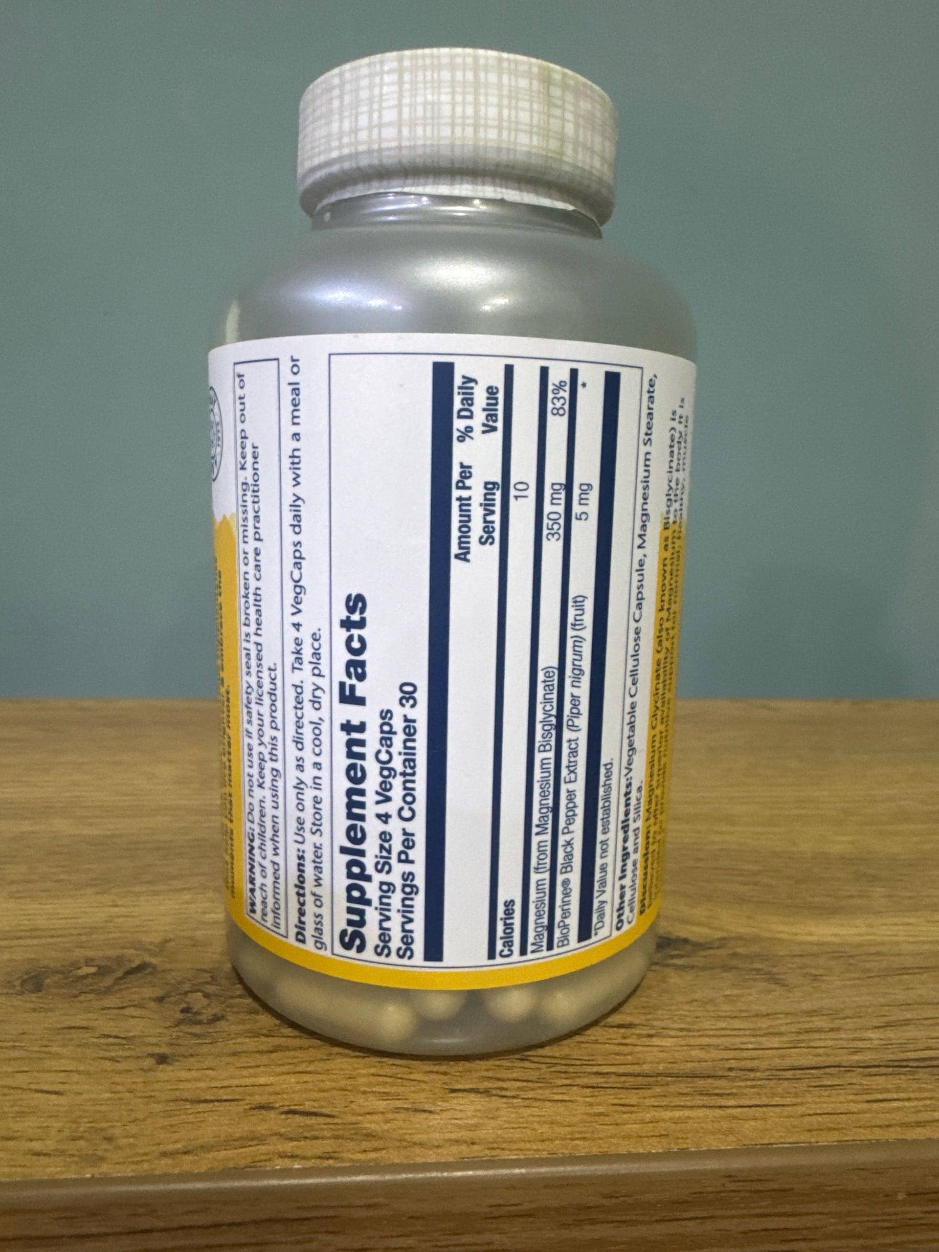 Solaray Magnesium Glycinate, High Absorption, 350 mg, 120 Veggie Capsules 2