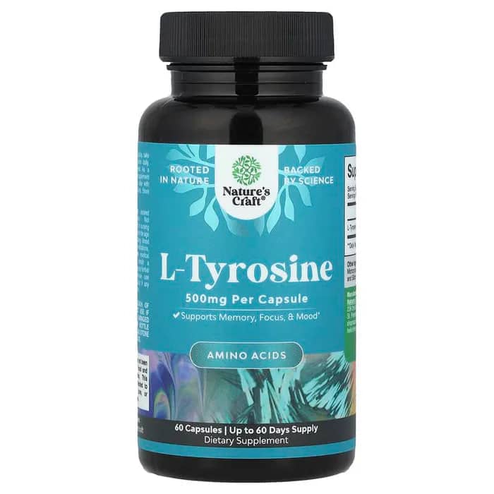 L-Tyrosine, Nature's Craft, 500 mg, 60 Capsules 1