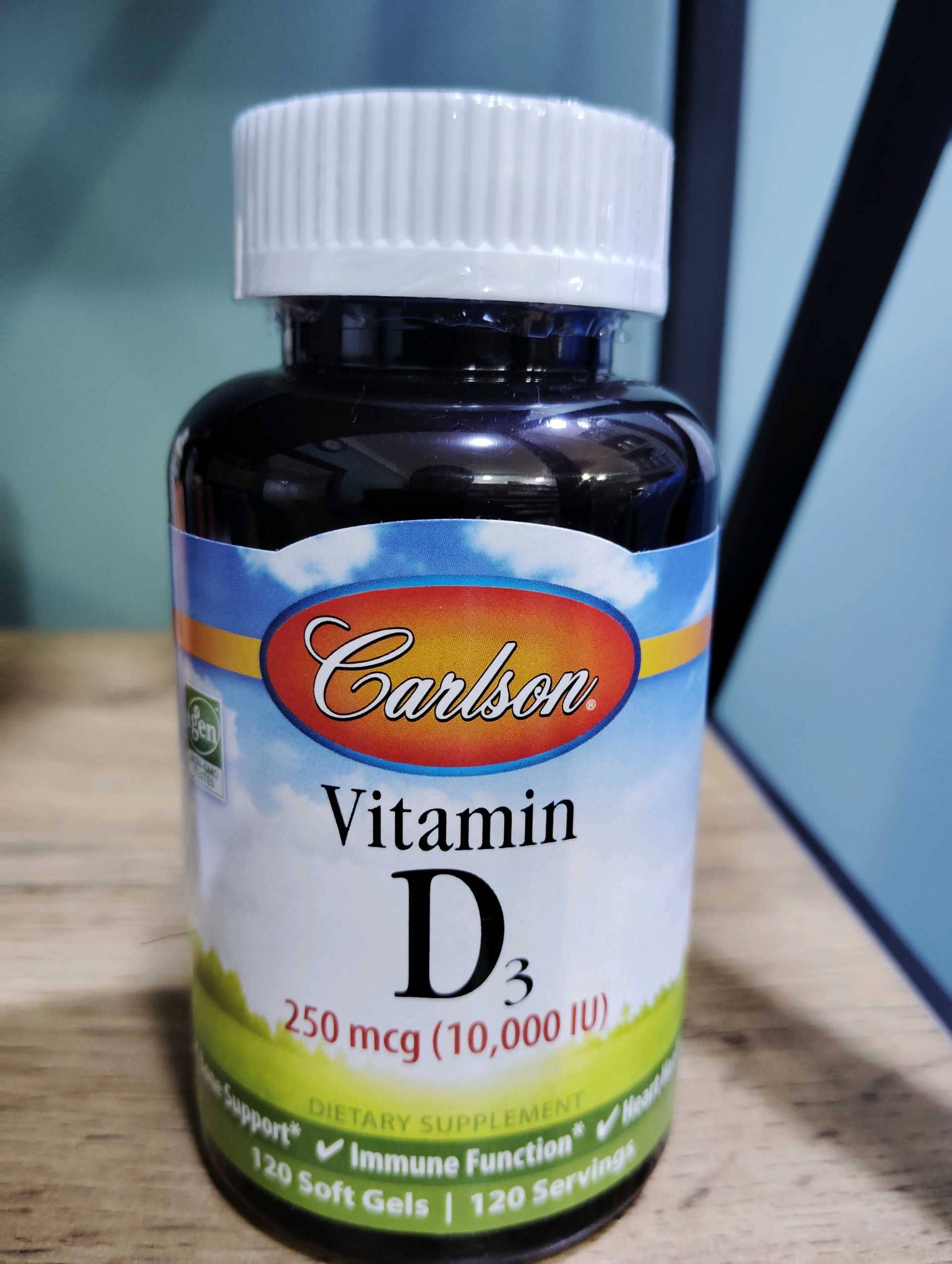 Vitamin D3, Vitamin D3, Carlson, 250 mcg (10,000 IU), 120 softgels 1