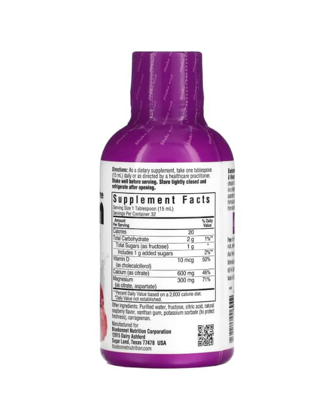 Bluebonnet Nutrition, Liquid Calcium, Magnesium Citrate & Vitamin D3, Raspberry, 16 fl oz (473 ml) 2