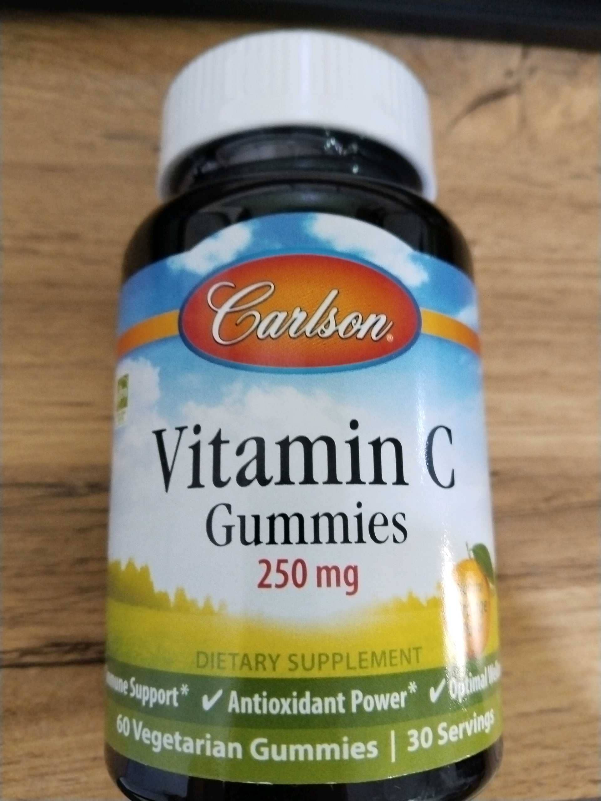Carlson Labs Vitamin C Gummies, со вкусом мандарина, 250 мг, 60 жевательных пастилок 1