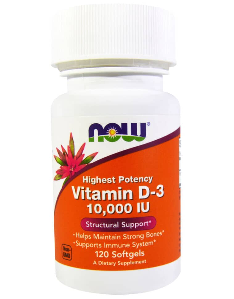 Now Foods Vitamin D3 Tablets 10000 IU 120 Cap 1