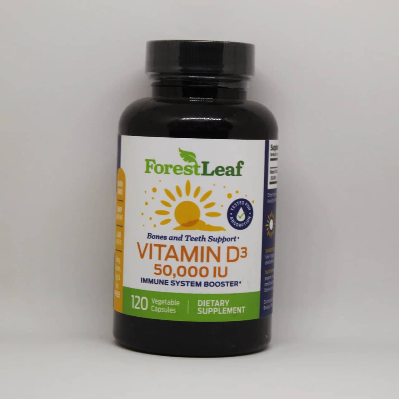VITAMIN D3 50,000 IU 120 VEGETABLE CAPSULES FORESTLEAF 1