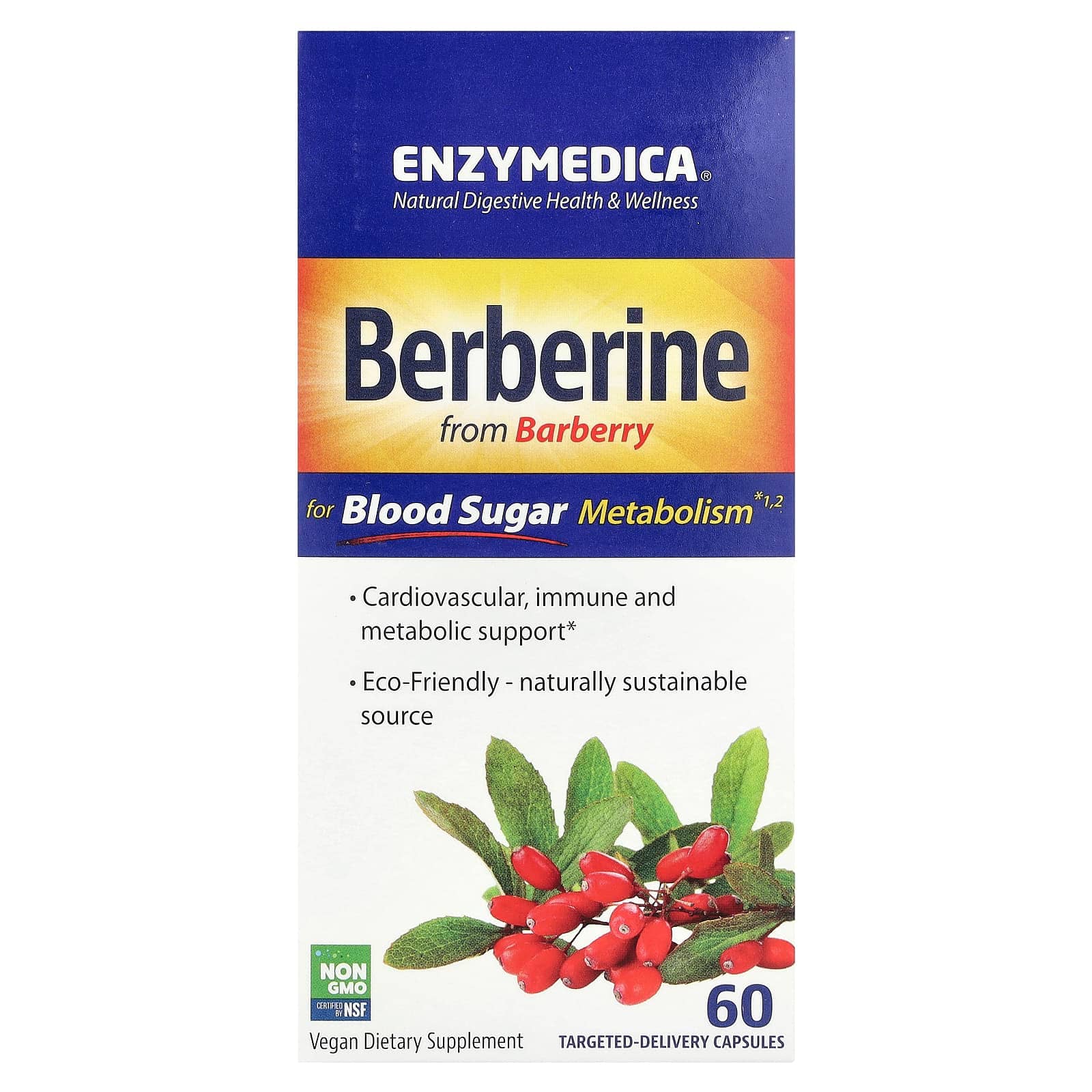 Enzymedica, Berberine, 60 Targeted-Delivery Capsules 1