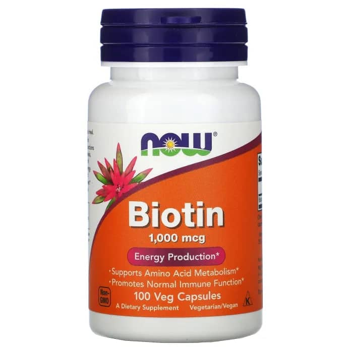 NOW Foods Biotin 1000 mcg 100 Vegetarian Capsules 1