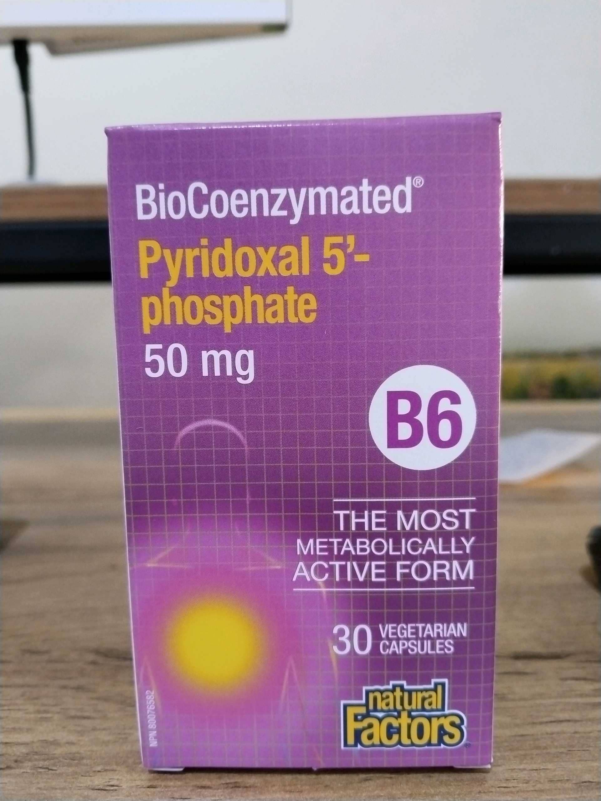 Natural Factors, BioCoenzymated, B6, пиридоксал-5-фосфат, 50 мг, 30 вегетарианских капсул 1