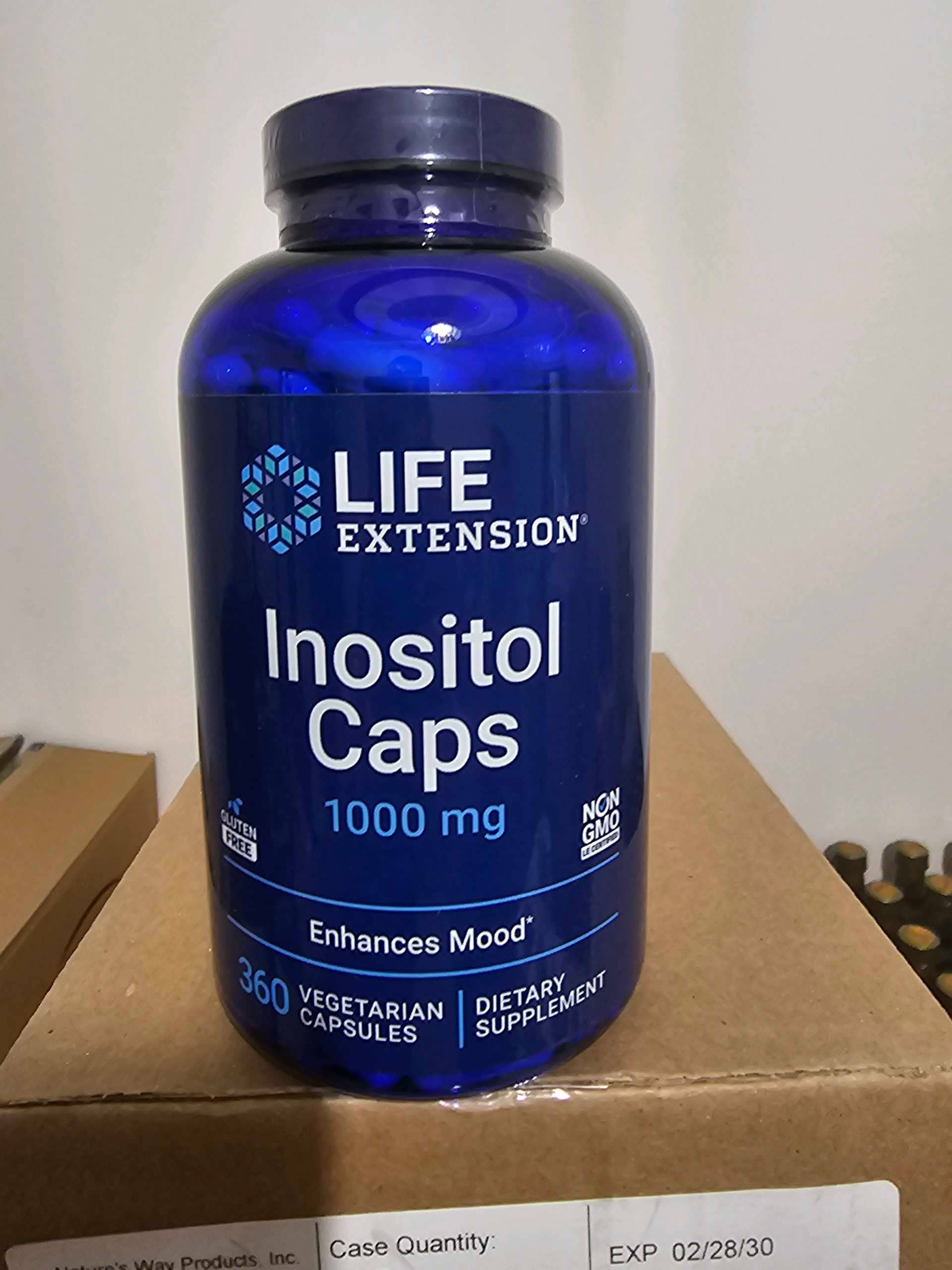 LIFE EXTENSION, INOSITOL, 1000 МГ, 360 ВЕГЕТАРИАНСКИХ КАПСУЛ 1