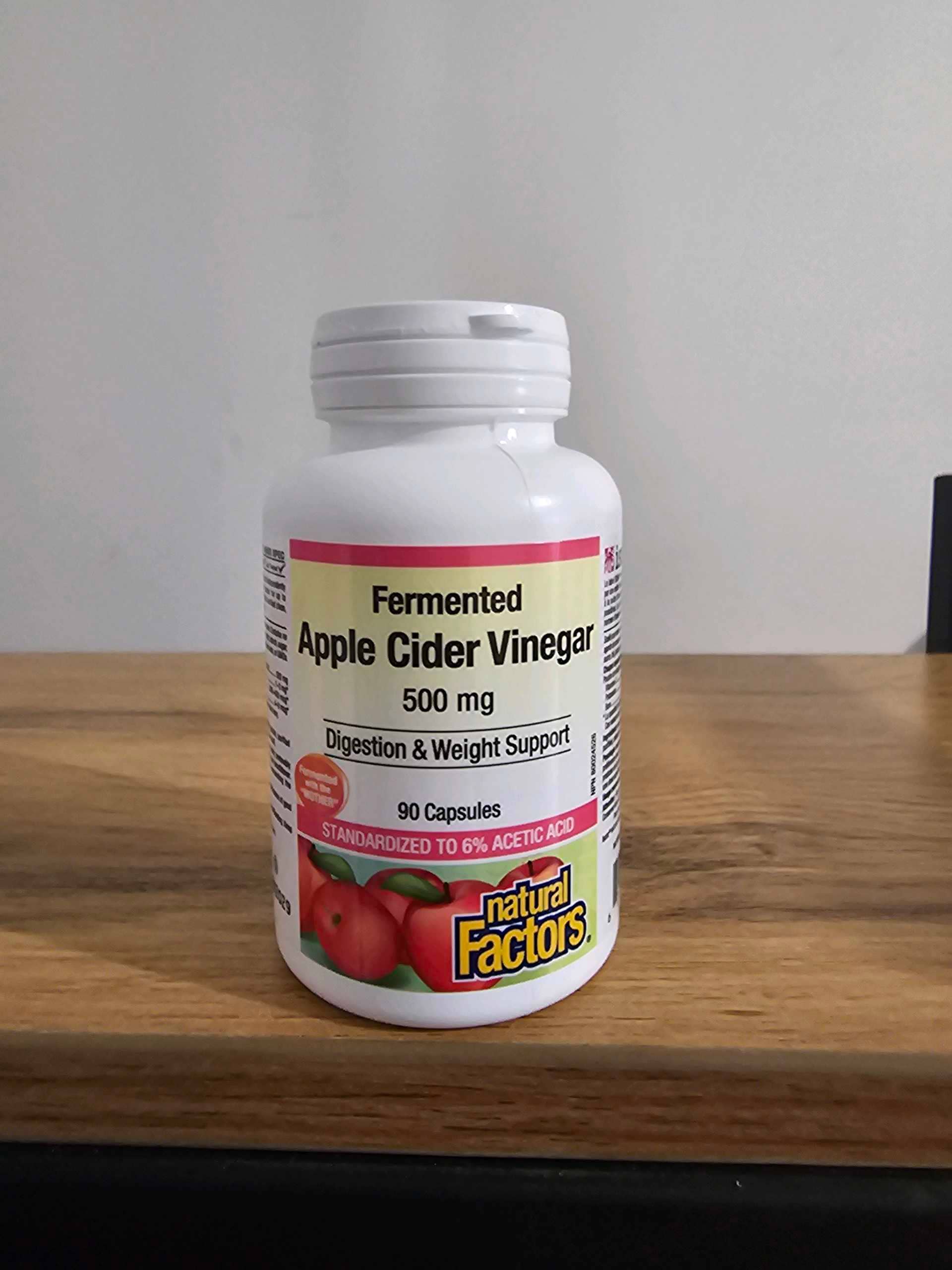 Natural Factors Fermented Apple Cider Vinegar 500 mg 90 caps 1