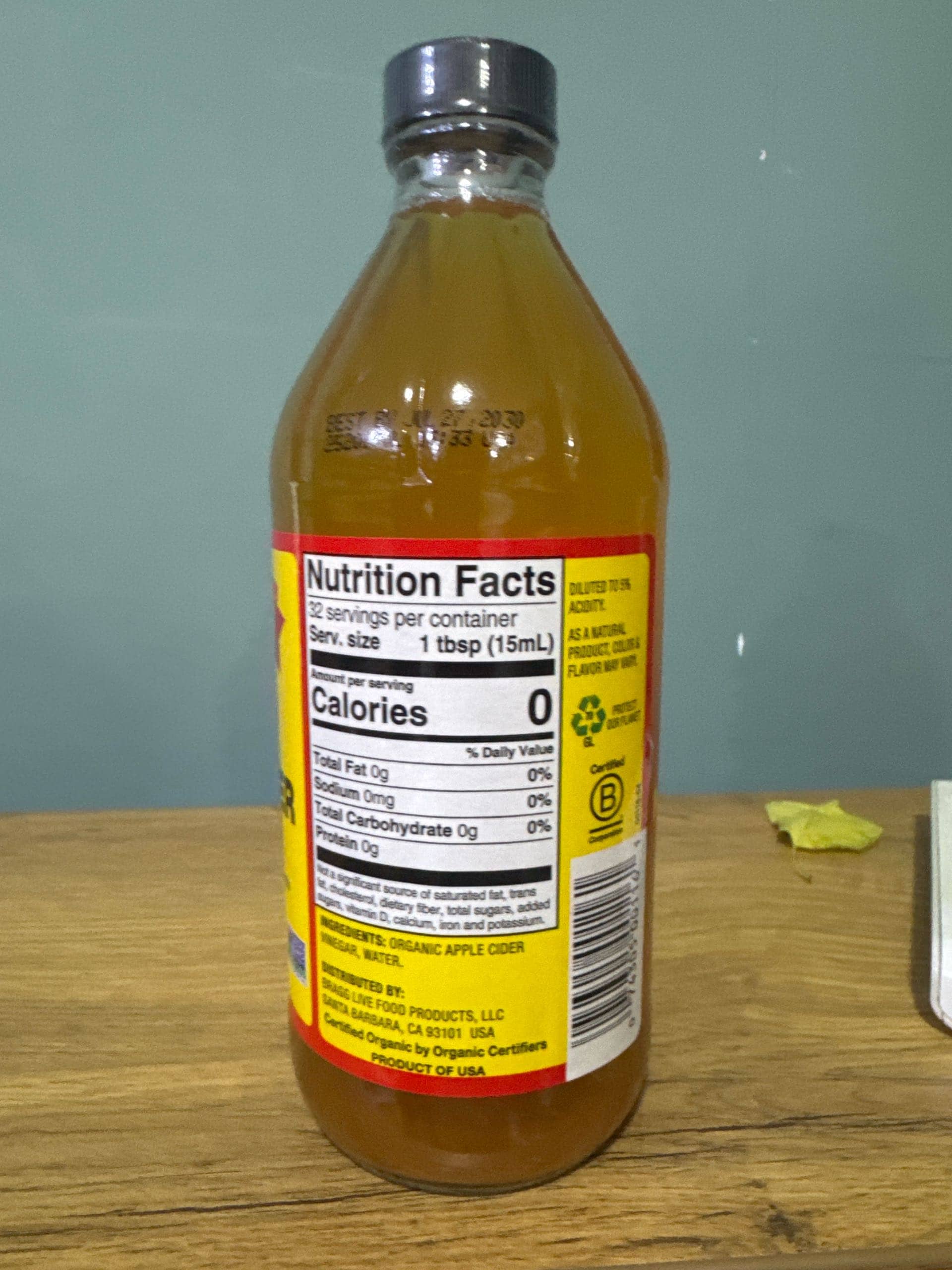 1PINT (473ML) BRAGG ORGANIC APPLE CIDER VINEGAR 2