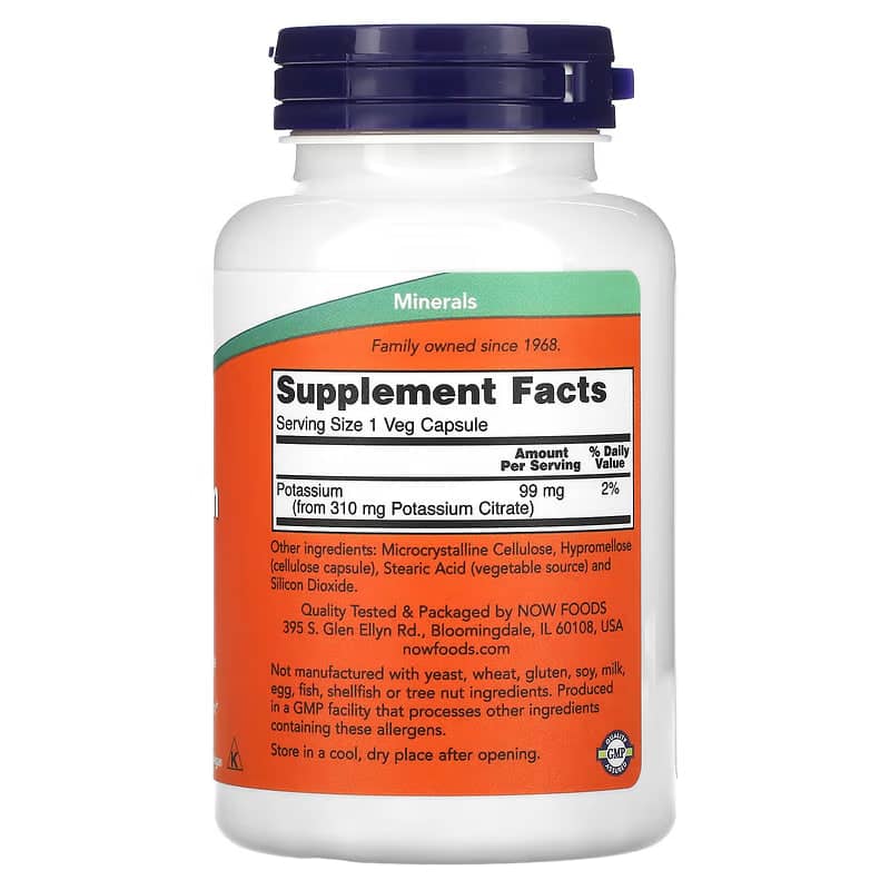 NOW Foods, Potassium Citrate, 99 mg, 180 Veg Capsules 2