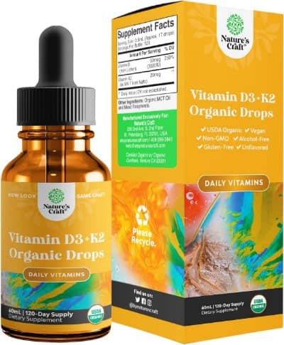 Vitamin D3 + K2 Drops, 60ml Natures Craft 1