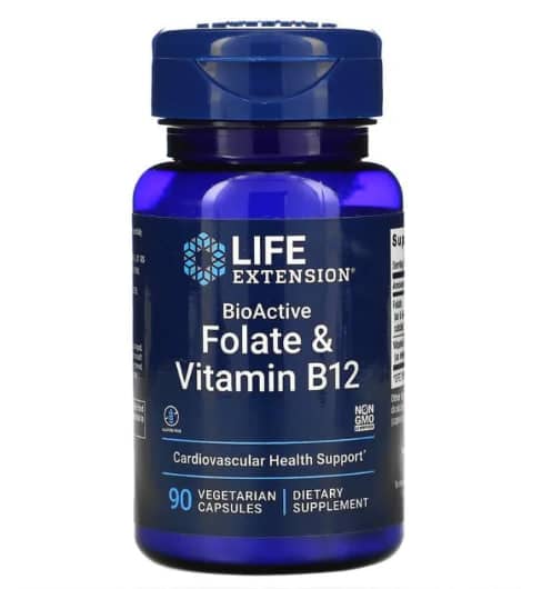 Life Extension Folate & Vitamin B12, 90 Capsules 1