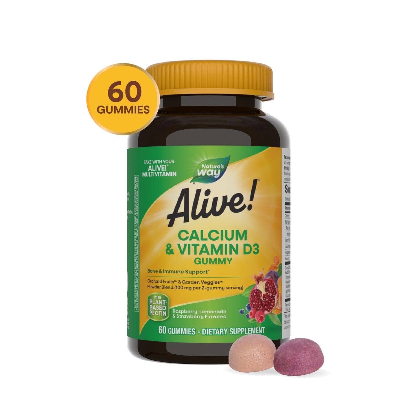 Nature’s way Alive Calcum+ D3 Gummy 60 ct 1