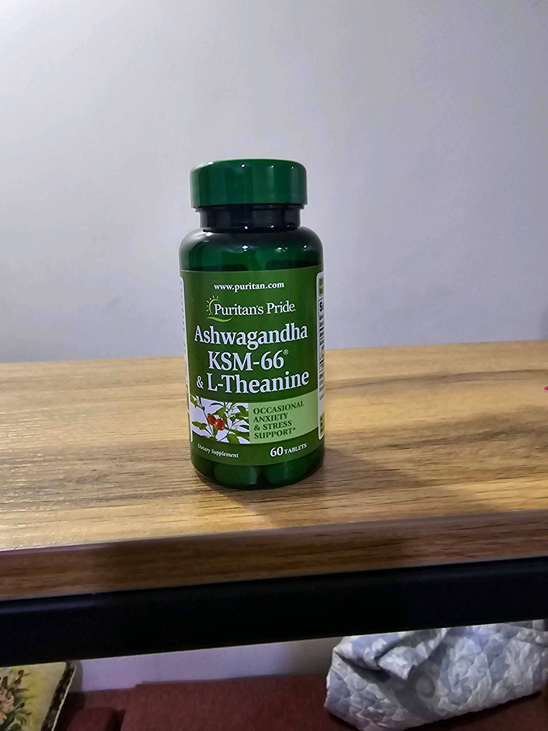 Puritan's Pride, Ashwangandha KSM66 & L-Theanine, , 60 tablets 1