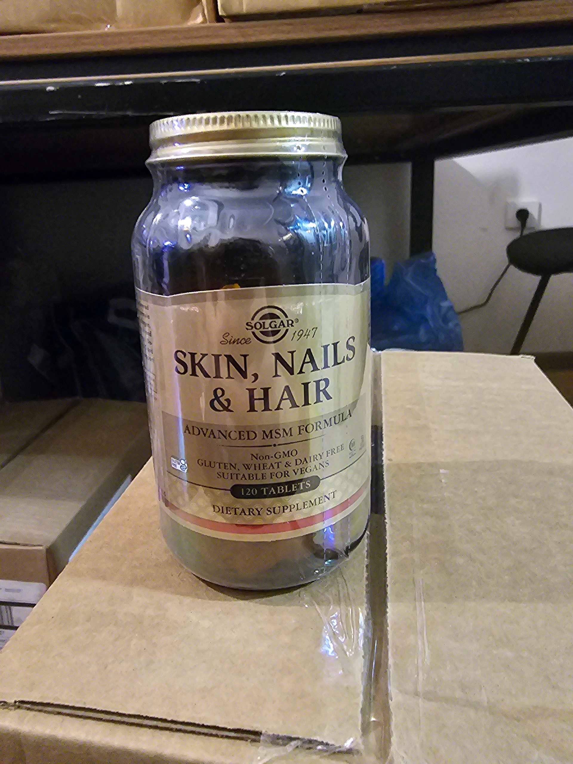 Solgar, Skin, Nails & Hair, Advanced MSM Formula, 120 Tablets 1