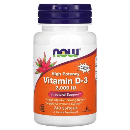 Now Vitamin D3 2000 IU     240 Softgels 1