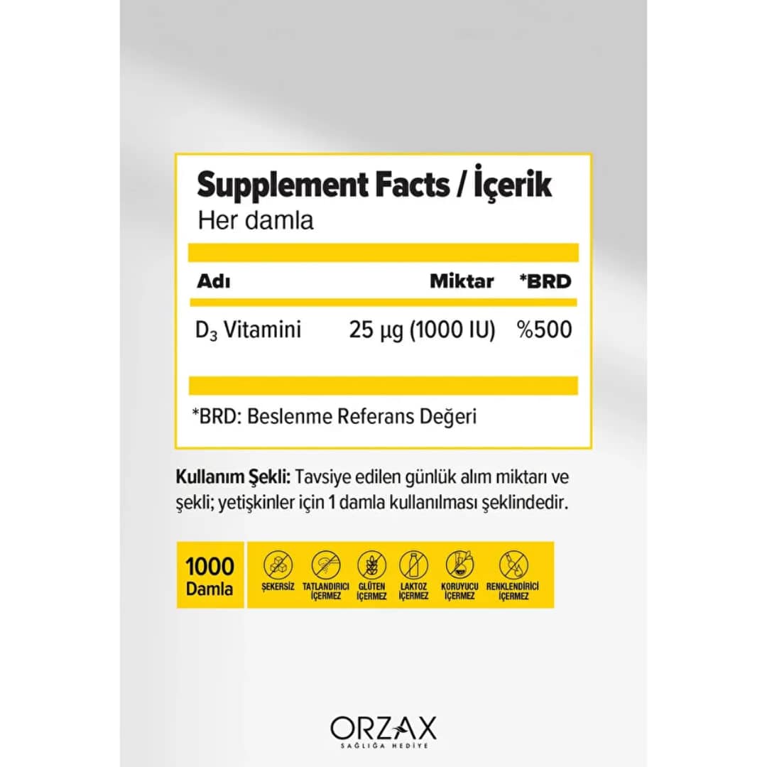 Orzax Ocean Vitamin D3 1000 IU 50 ml Drops 2