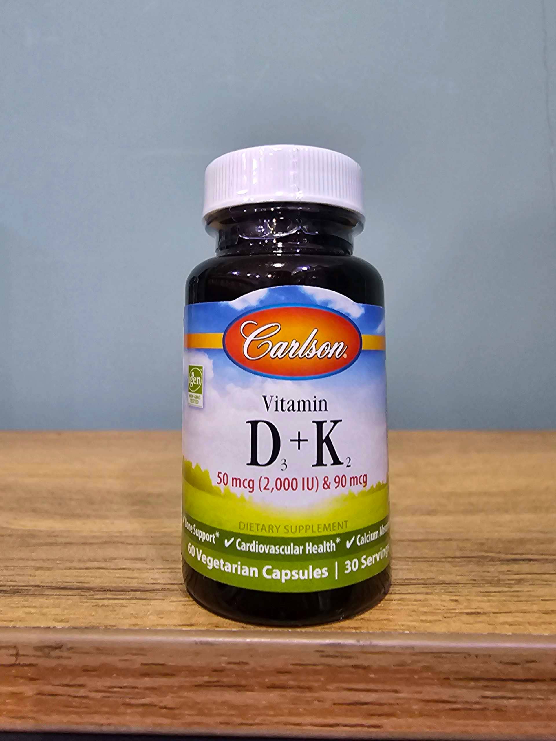Carlson Vitamin D3+K2 50 mcg (2000IU) 60vegcaps 1