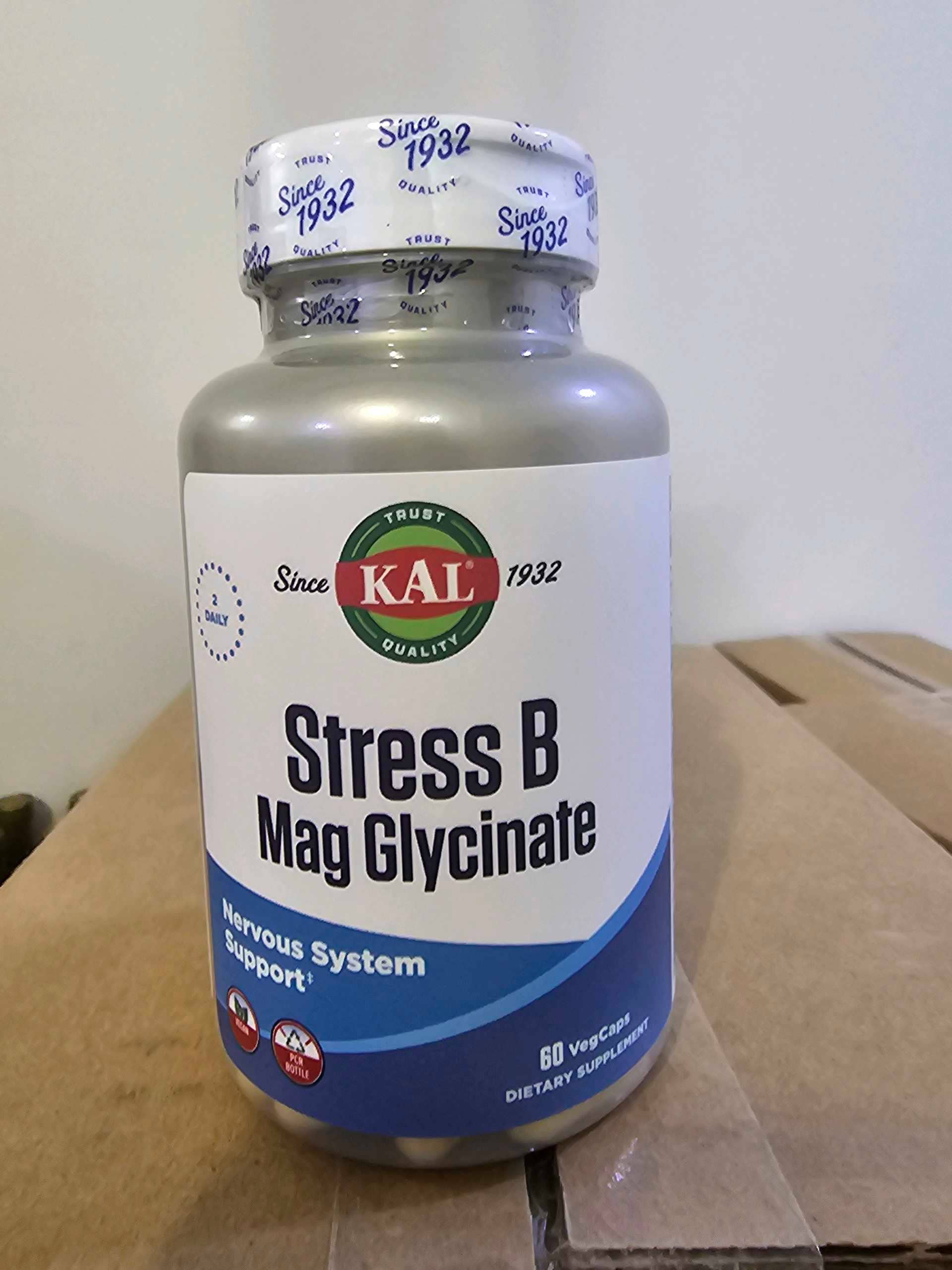 KAL Stress B Mag glycinate 60 vegcaps 1