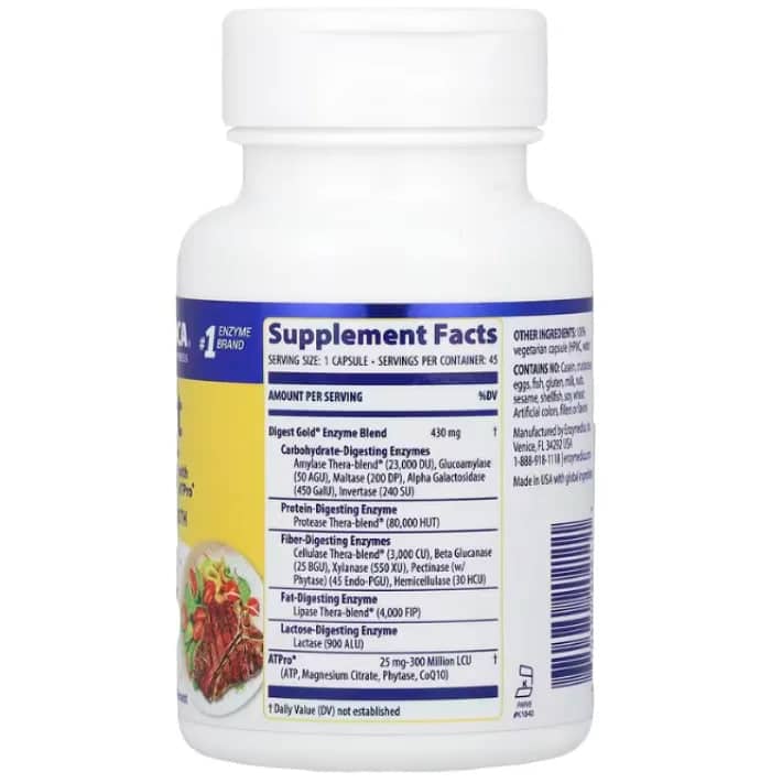 Enzymedica, Digest Gold® with ATPro®, Maximum Strength, 45 Capsules 2