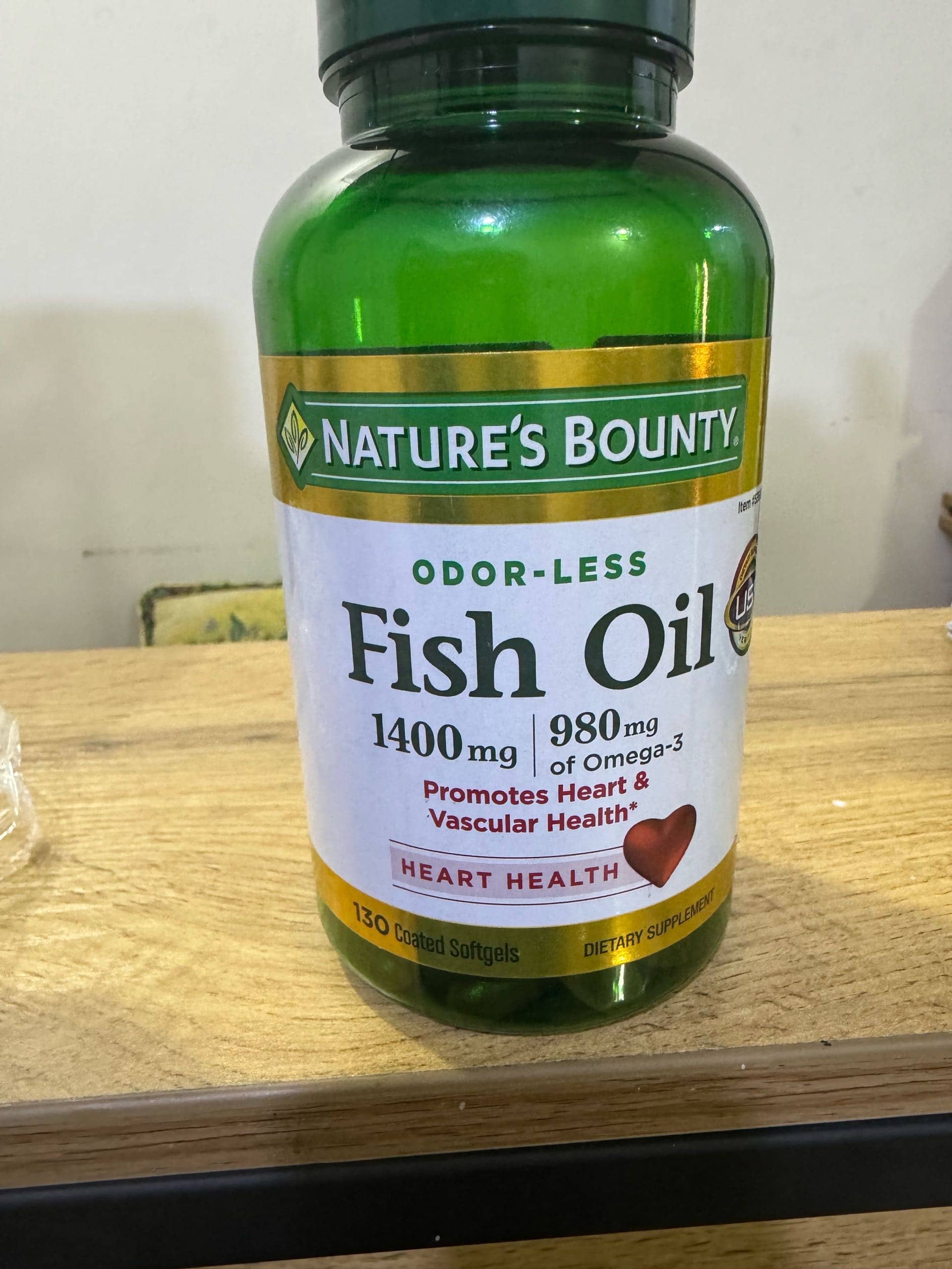 Nature's Bounty Fish Oil 1400 mg 130 Coated Softgels 980 mg of Omega-3 1