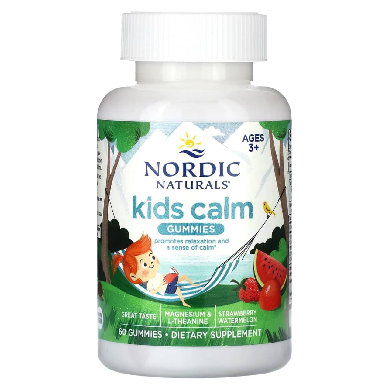 Nordic Naturals, Kids Calm Gummies, Ages 3+, Strawberry Watermelon, 60 Gummies 1