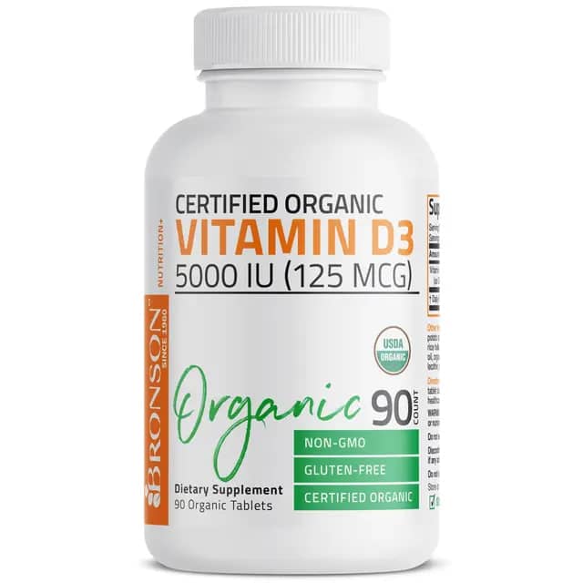 Bronson - Vitamin D3, 5000 IU, 90 organic tablet 1
