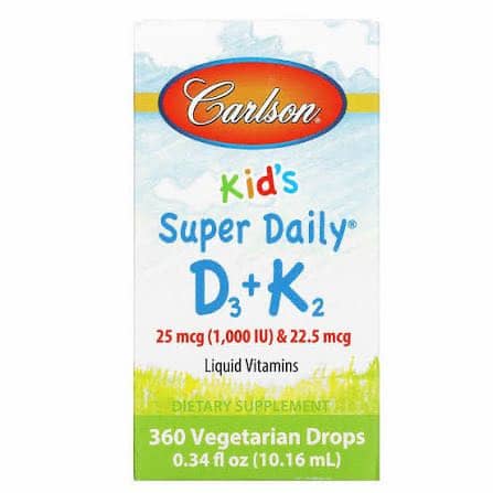 Carlson, Kid's Super Daily® D3 + K2, 0.34 fl oz (10.16 ml) 1