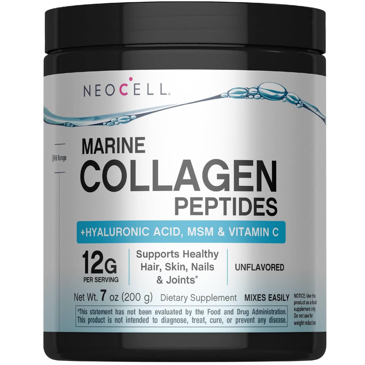 NeoCell Marine Collagen Peptides Powder | 7 oz | Unflavored Supplement | with Vitamin C and MSM, 200gr 1