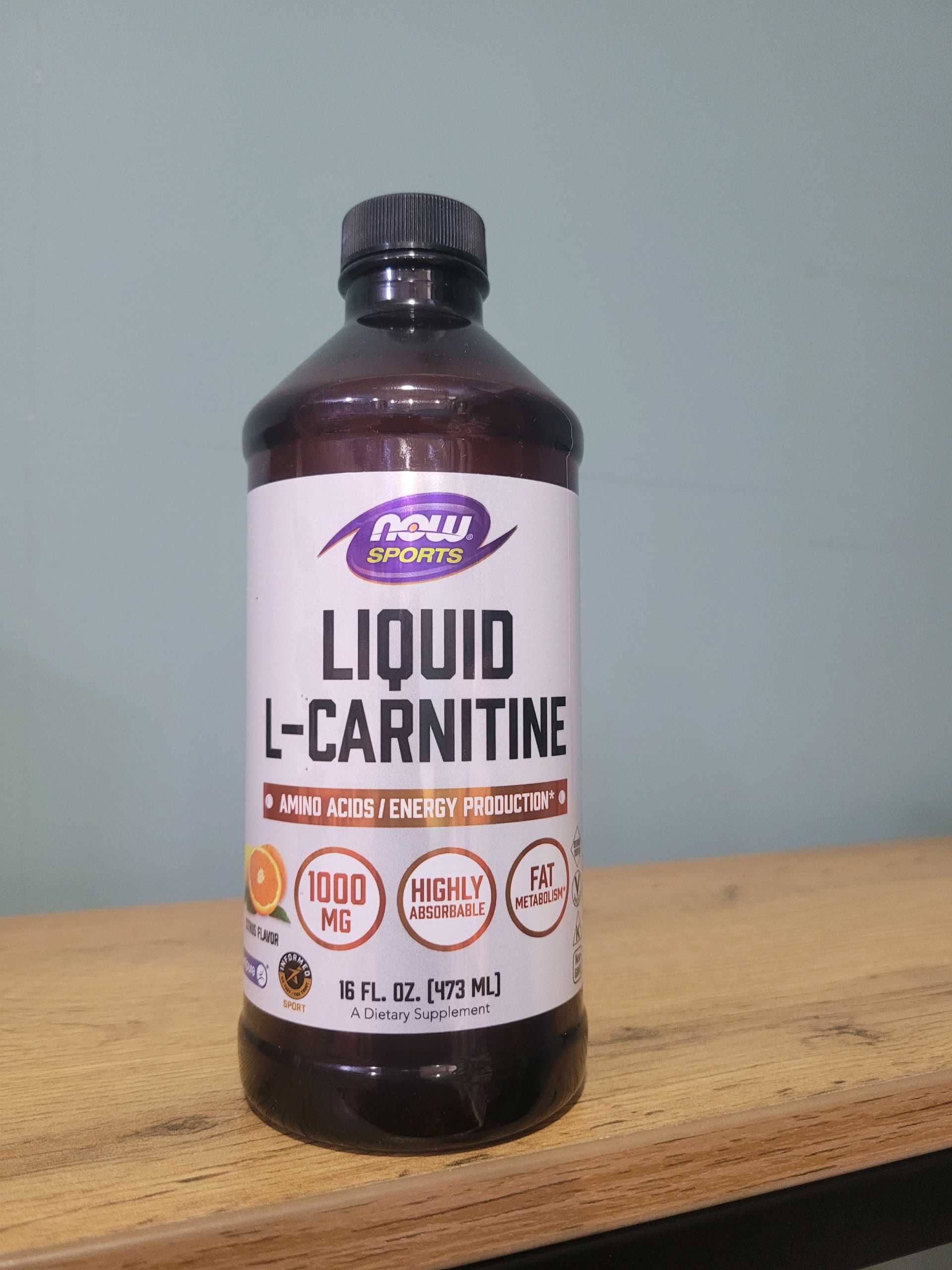 NOW Liquid L-Carnitine 1000mg 16fl.oz.(473 ml) 1