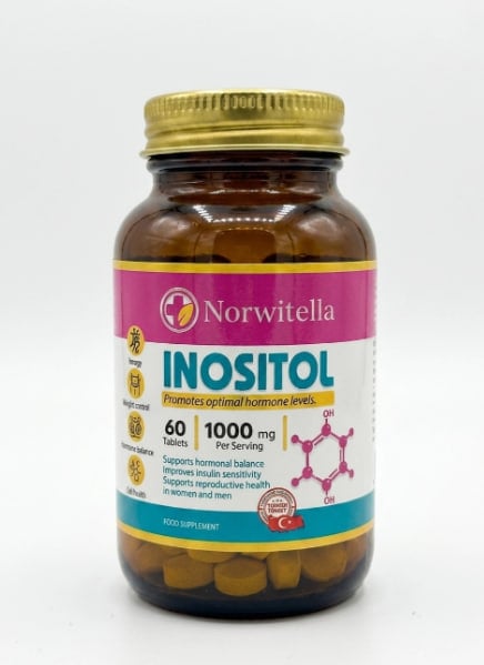 Norwitella, Inositol, Hormonal balance/Metabolic Support, 1000 mg, 60tablets