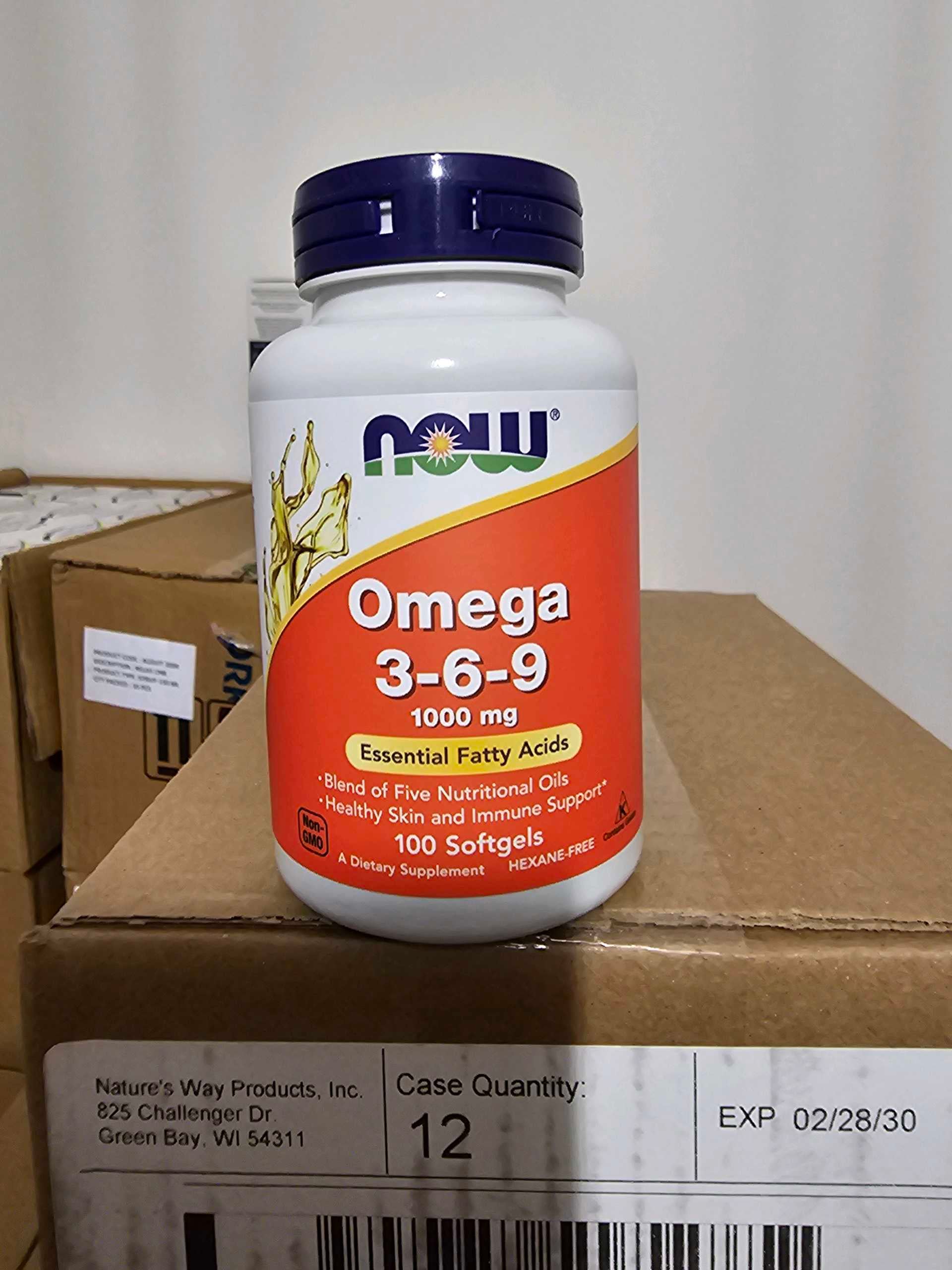 100 SOFT GEL NOW OMEGA 3 - 6 - 9 ESSENTIAL FATTY ACIDS - 1000MG SOFT GEL