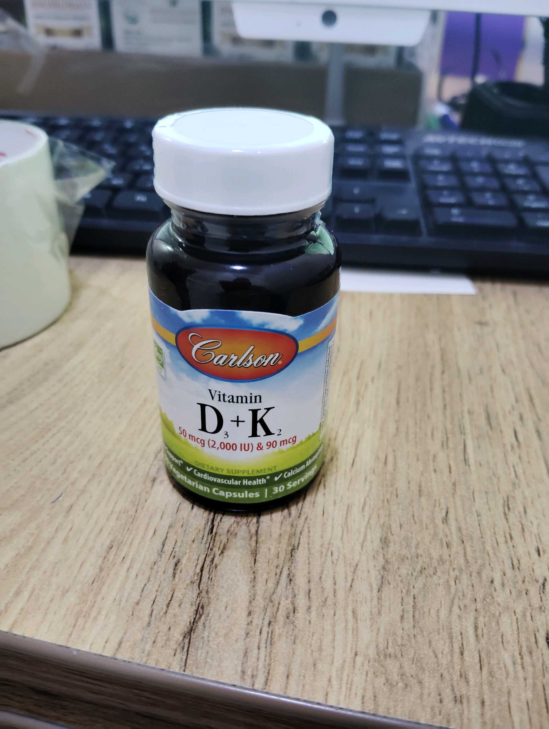Carlson Vitamin D3+K2 50 mcg 2000iu &90mcg