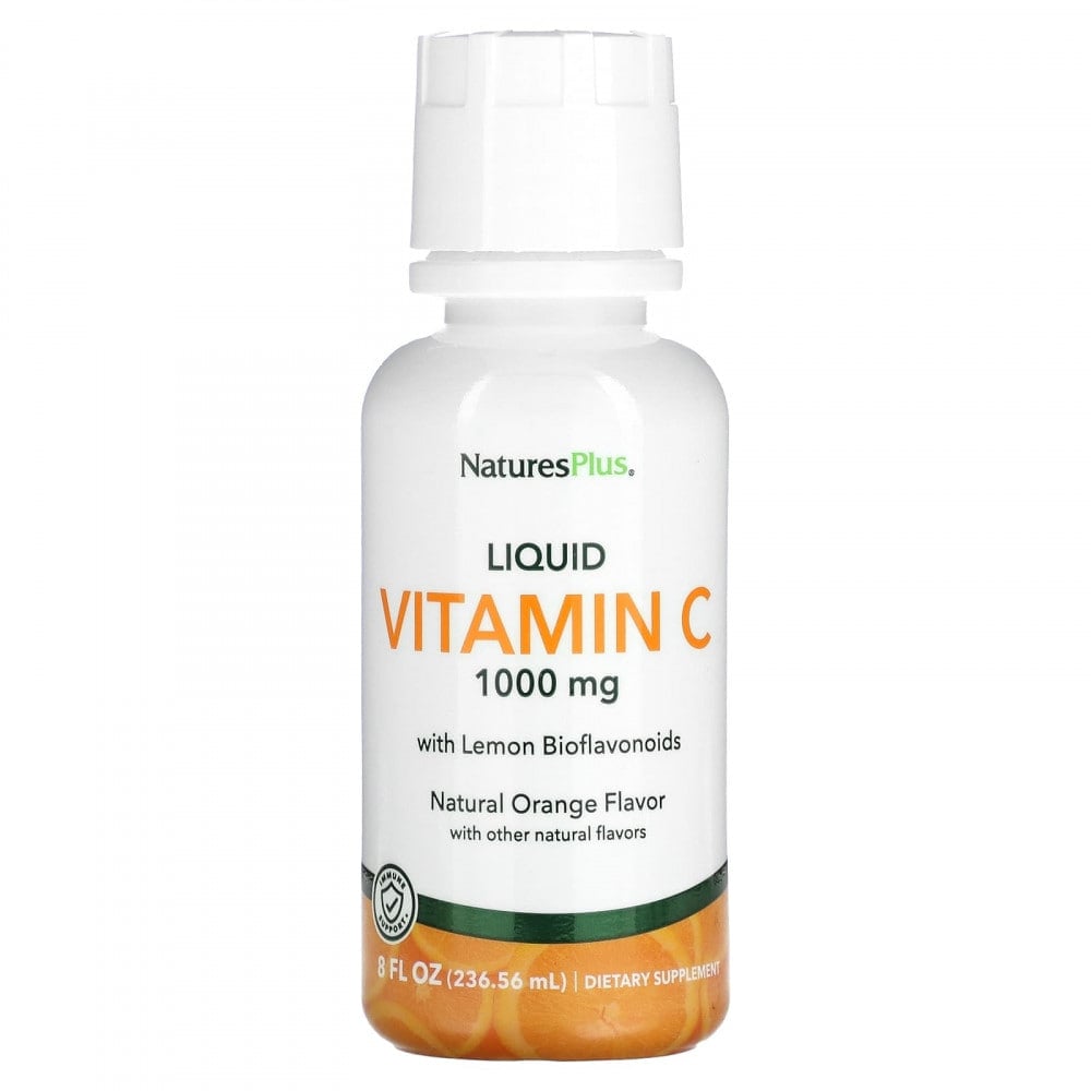 Natures Plus Liquid Vitamin C 1000mg with Lemon Bioflavonoids Natural Orange Flavor
