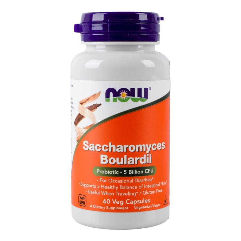 NOW FOODS, SACCHAROMYCES BOULARDII, PROBIOTIC , 5 BILLION CFU, 60 VEG CAPSULES