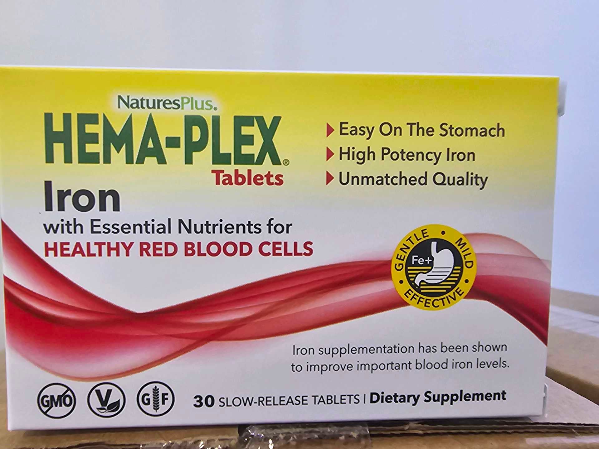 NaturesPlus, Hema-Plex, Iron, 30 Slow-Release Tablets