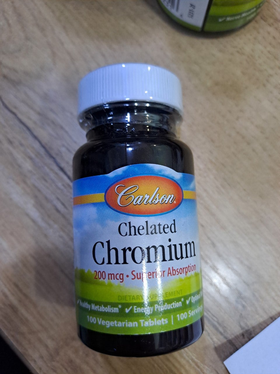 CARLSON LABS CHELATED CHROMIUM. 200 MCG. 100 TABLETS