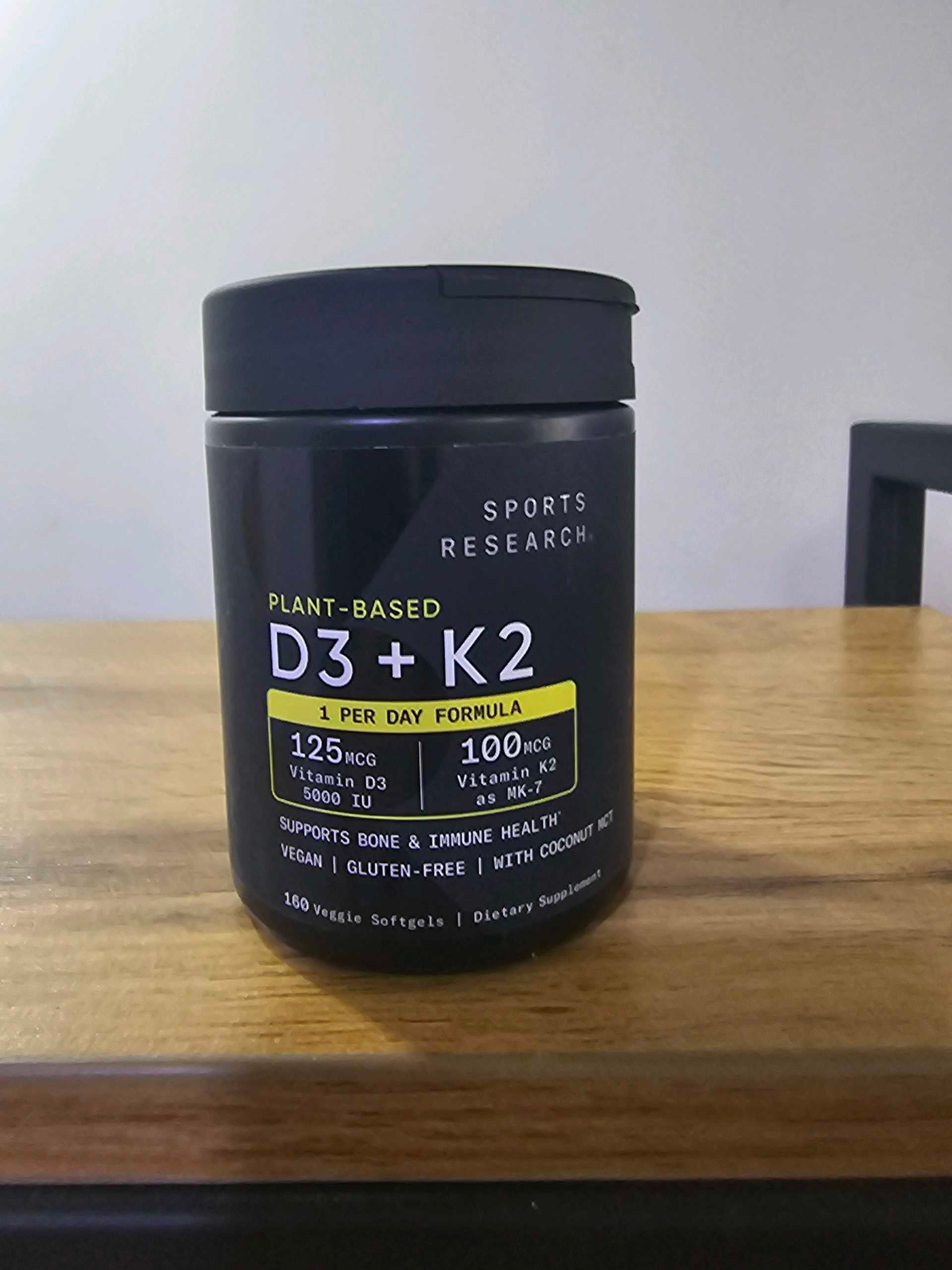 Sports Research, D3 + K2, 5000 IU + 100 mcg, 160 vegetable capsules