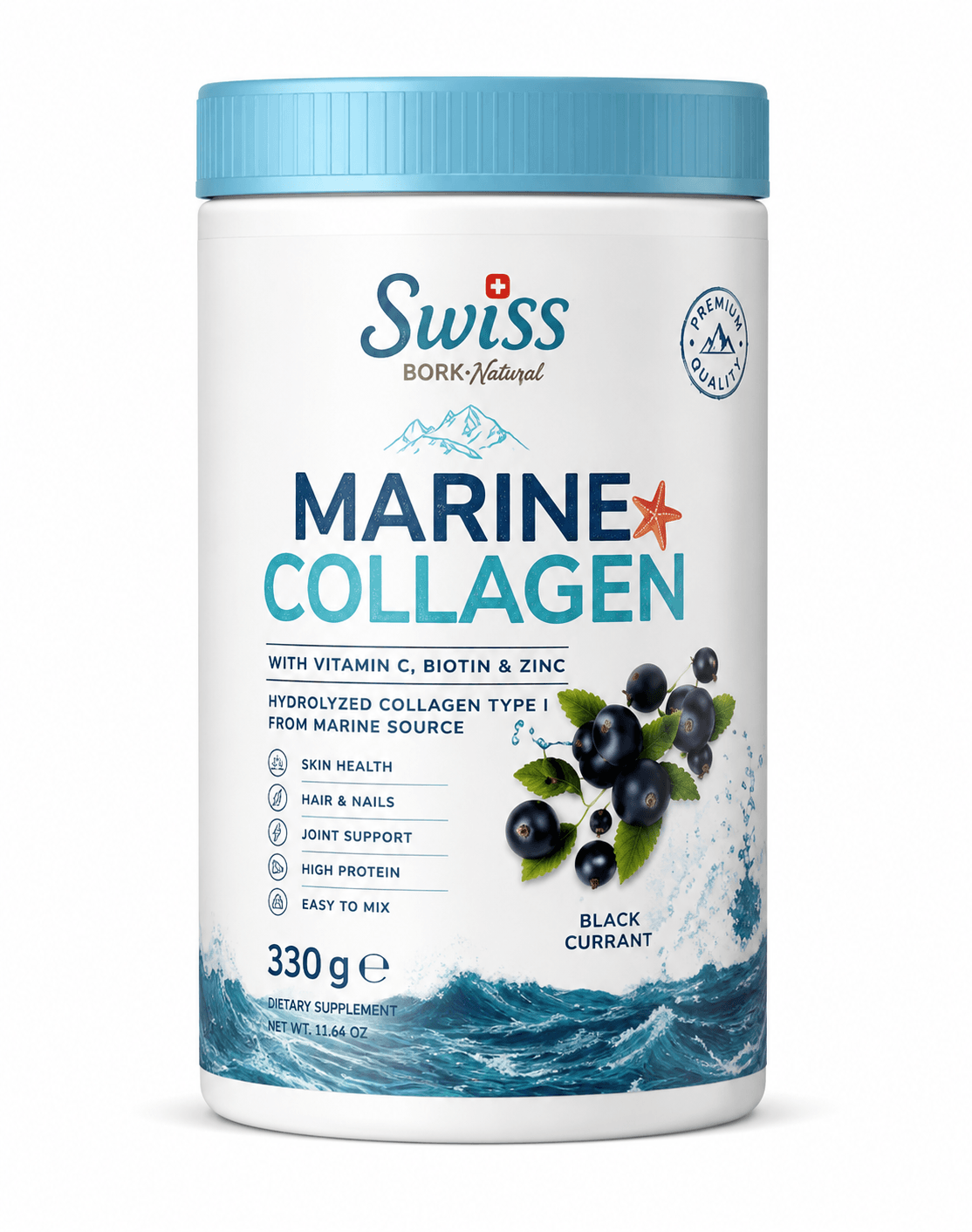 Swiss Bork, Marine Collagen 10,000mg 30servings, 360 g