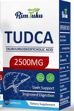 2500MG TUDCA Supplement - Bile Salts Liver Detox & Cleanse and Gallbladder Clease Health Formula Live Supplement 60 Capsules